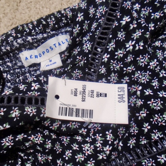 AEROPOSTALE NWT Floral Ladder Black & White Lace Romper - Picture 5 of 8